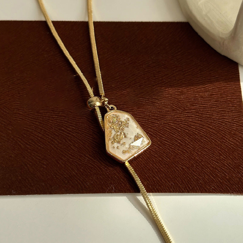Gold-Plated Irregular Geometric Adjustable Necklace - view 2