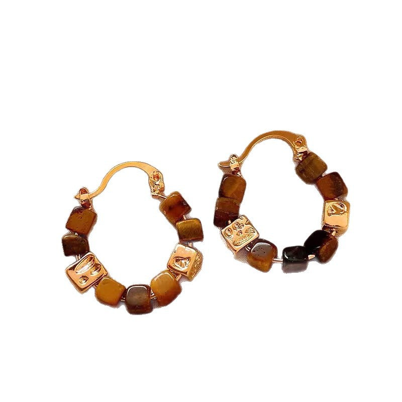 Maillard Enamel Round Hoop Earrings - view 5