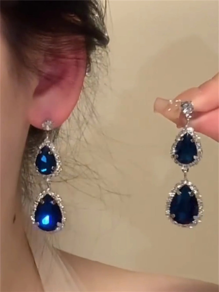 Oversized Square Zircon Statement Earrings - view 11