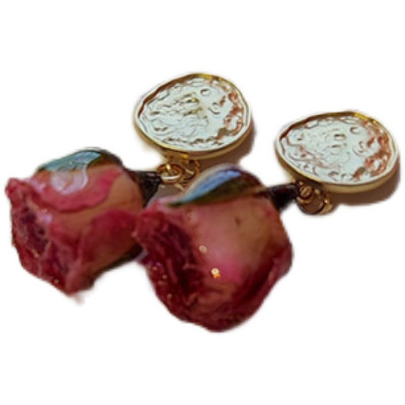 Preserved Flower Rose Drop Earrings - view 5