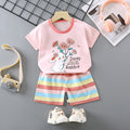 Women's Summer Cotton Short Sleeve Set 2026 | 2 Piece Outfit Set - Orange