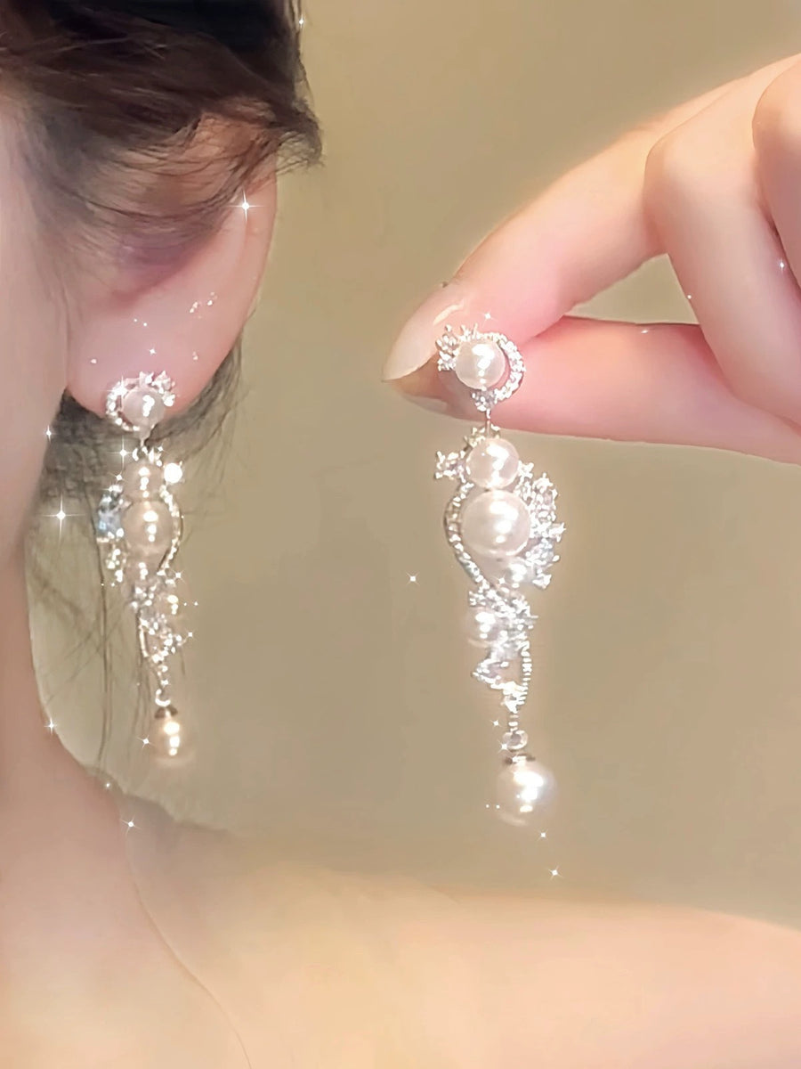 French Shell Circle Pearl Hoop Earrings - view 10