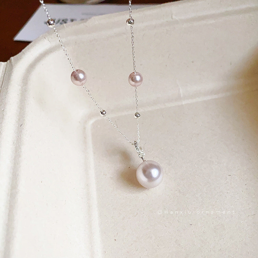 French Irregular Pearl Pendant Necklace - view 4