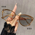 Photochromic Cat-Eye Prescription Glasses Overseas American Trendy Western Metal Big Frame Retro Premium Bare Face Prescription Sunglasses