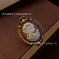 Vintage Earrings Height Stock Imperial Breeze French Maiden Portrait Stud Retro Heavy-Duty Luxury Ring Jewelry Set