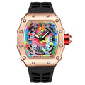Swiss Brand Watch Men Overseas Mechanical Graffiti Quartz Watch Cutout Trendy Mens Watch Premium Waterproof