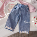 Girls' Lace Trim Straight Jeans - Spring/Fall