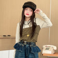 Girls' Balloon Curved-Leg Pants - Lace Trim Waist