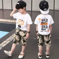 Boys' Cartoon Print Summer Short Sleeve Set