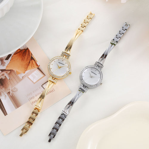 New Import Watch Supply Cross Band Rhinestone Round Small Dial Western Southeast Asia Bestseller Watch