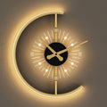 Living room light luxury creative clock wall lamp bedroom bedside background wall lamp technological style decoration charging without wiring