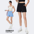 yunsen big pocket shorts women's high waist drawstring versatile casual sports pants slimming fitnes
