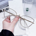 Anti-Blue Metal Triangle Cat-Eye Plano New ins Glasses Frame Overseas Fashionable Gift Photochromic Color Goggles
