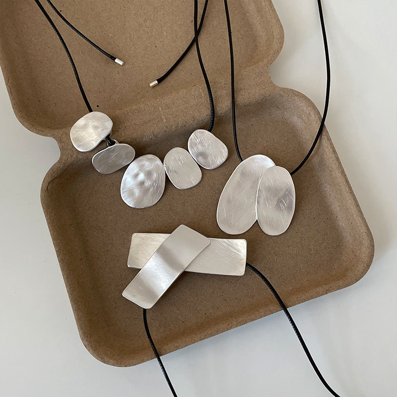 Irregular Geometric Adjustable Cord Necklace - view 3