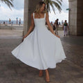 A588DS Square Collar Sleeveless Camisole Long Dress