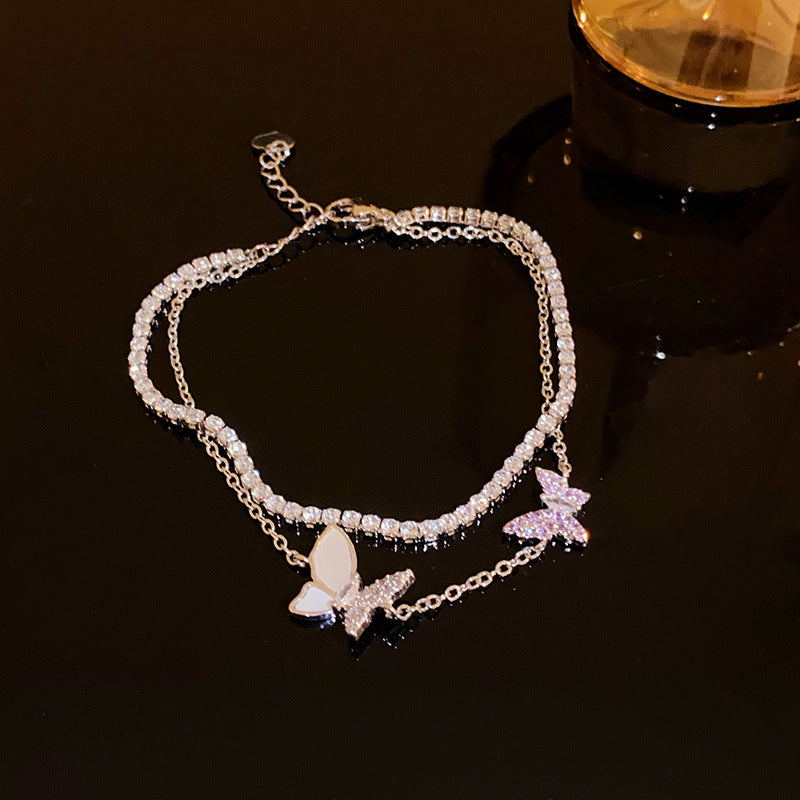Zircon Butterfly Layered Bracelet - view 6
