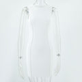 Solid Sleeveless Crew Neck Bodycon Dress, Ins Style