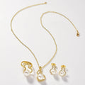 Overseas Western Pearl Pendant Light Luxury Niche Clavicle Chain Bestseller Year New Necklace Earrings Set Ring Set Accessory