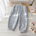 Girls' Cartoon Rocking Horse Embroidered Sweatpants