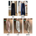 pink drapey breathable casual pants women's summer 2026 new cotton trousers high waist slim loose st