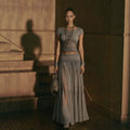 Women's Fashion Chiffon Knit Long Skirt + Top 2-Piece Set 2026 - Gray