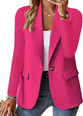 Women's Fall Long Sleeve Blazer + Cardigan 2026 | Layered Cardigan - Rose Red