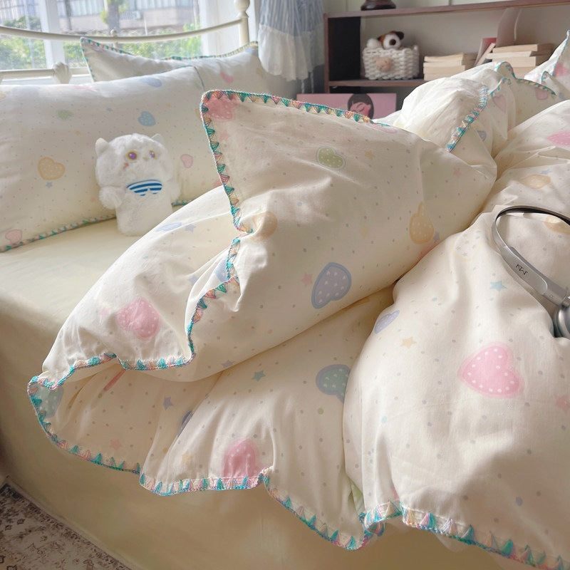 Rainbow Heart Kids' Cotton 4-Piece Bedding Set - view 2