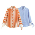 Office Versatile Striped Loose Shirt