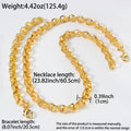 Western Thickened 3D Necklace Coated 18K Gold Long Wall Pattern Band Mutual Clasp Bracelet Necklace Set Overseas Wholesale