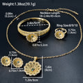 EU/US Import Accessory Flower Cutout Colorful Cubic Zirconia Necklace Bracelet Set Earrings Ring Light Luxury Simple Jewelry Women Set