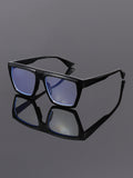 Overseas Big Frame Plano Glasses Anti-Blue Fashionable New Western Trendy Street Snap Influencer Style Frame Glasses Women