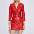 Women's Retro Plaid Fitted Jacket 2026 | Trendy Jacket - Red