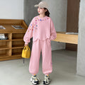 Girls' Casual Hoodie & Sweatpants Set