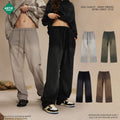 Men's Fall American Retro 450G Spray-Dye Distressed Washed Loose Fit Drawstring Sweatpants