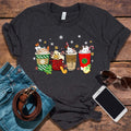 christmas coffee shirt christmas cat women clothes red green cotton