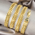 Western Street Breeze Dense Twist Necklace Cuban Chain Chunky Chain Stripe ins Influencer Style Fashionable Necklace Bracelet Set