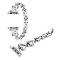 Fits Apple watch Band Rhinestone Stainless Heart Apple Band