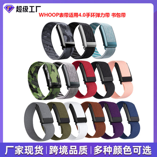 For whoop4.0 Bracelet Elastic Band Black Hook Sports Smart Capable Bracelet Nylon Band Book Bag With