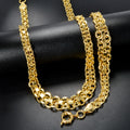 New Western Women Jewelry Set 18k Plated Long Style Necklace Bracelet Set 2-Piece Set Simple Elegant Accessory
