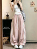 Summer Casual Slimming High Waist Striped Loose Wide Leg Pants