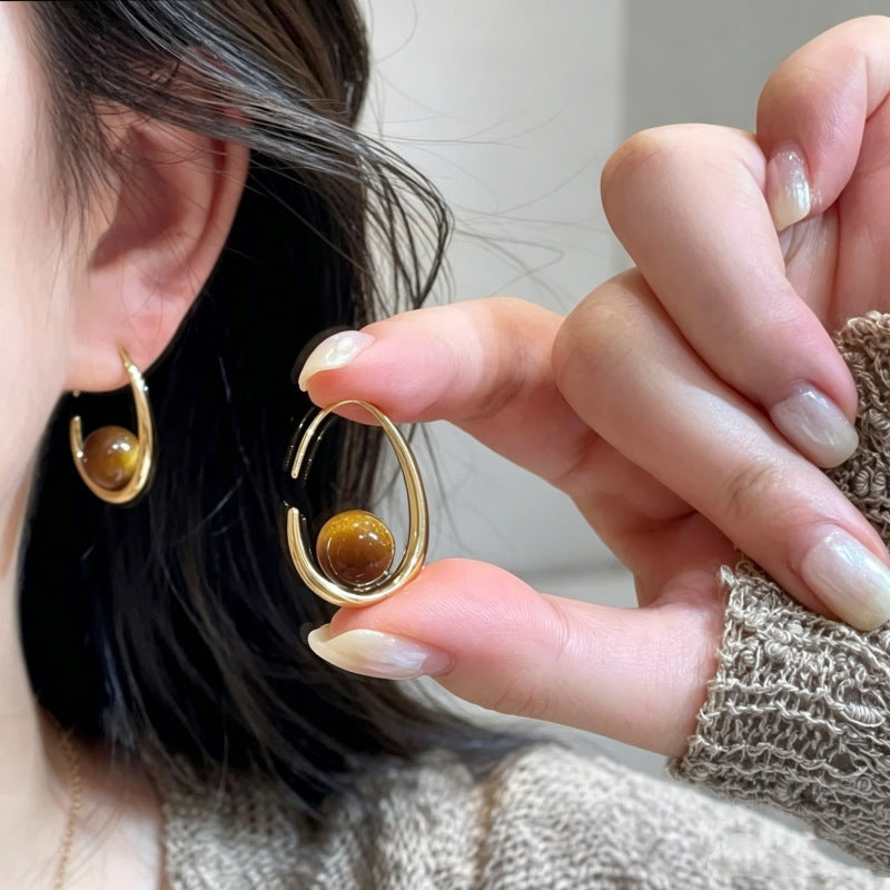 18K Gold-Plated Resin Teardrop Hook Earrings - view 3
