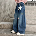 Girls' Meteor Pony Decor Wide-Leg Jeans