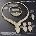 Dubai Gold Overseas 18K Gold Bride Knot Wedding Necklace Earrings Set Ring Bracelet Set Huawei Beauty India Women Banquet Set