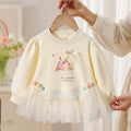 Girls' Sweet Cartoon Print Hoodie - Lace Trim Fall Top