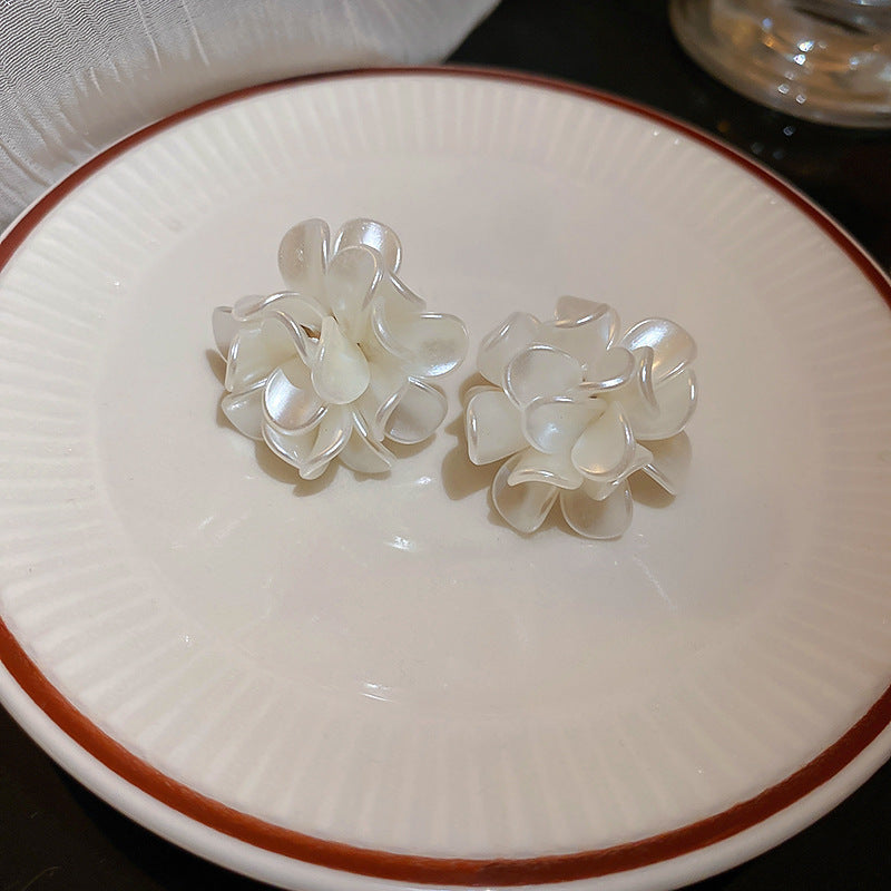 French Gold-Tone Floral Freshwater Pearl Earrings - view 12