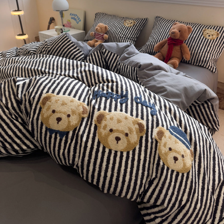 Perfectly Cute Brushed Cotton Cartoon 4-Piece Bedding Set - view 5
