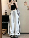 Summer Casual Slimming High Waist Striped Loose Wide Leg Pants