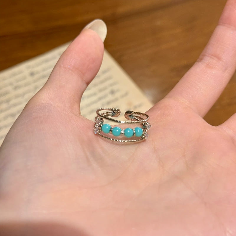 French Multi-Layer Zircon Open Ring - view 6