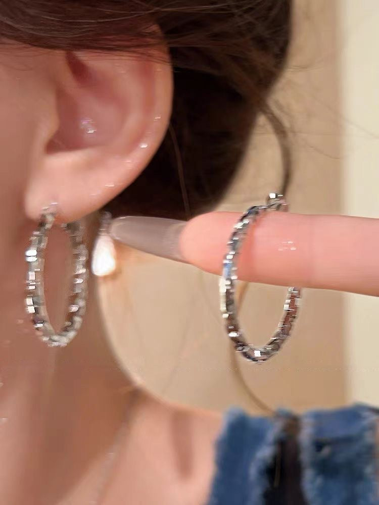 Minimalist Silver-Tone Hoop Earrings - view 8