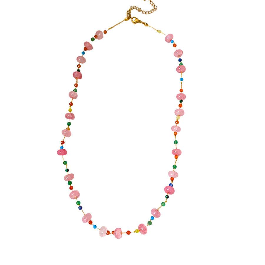 Stainless Steel Glass Bead Necklace - view 5